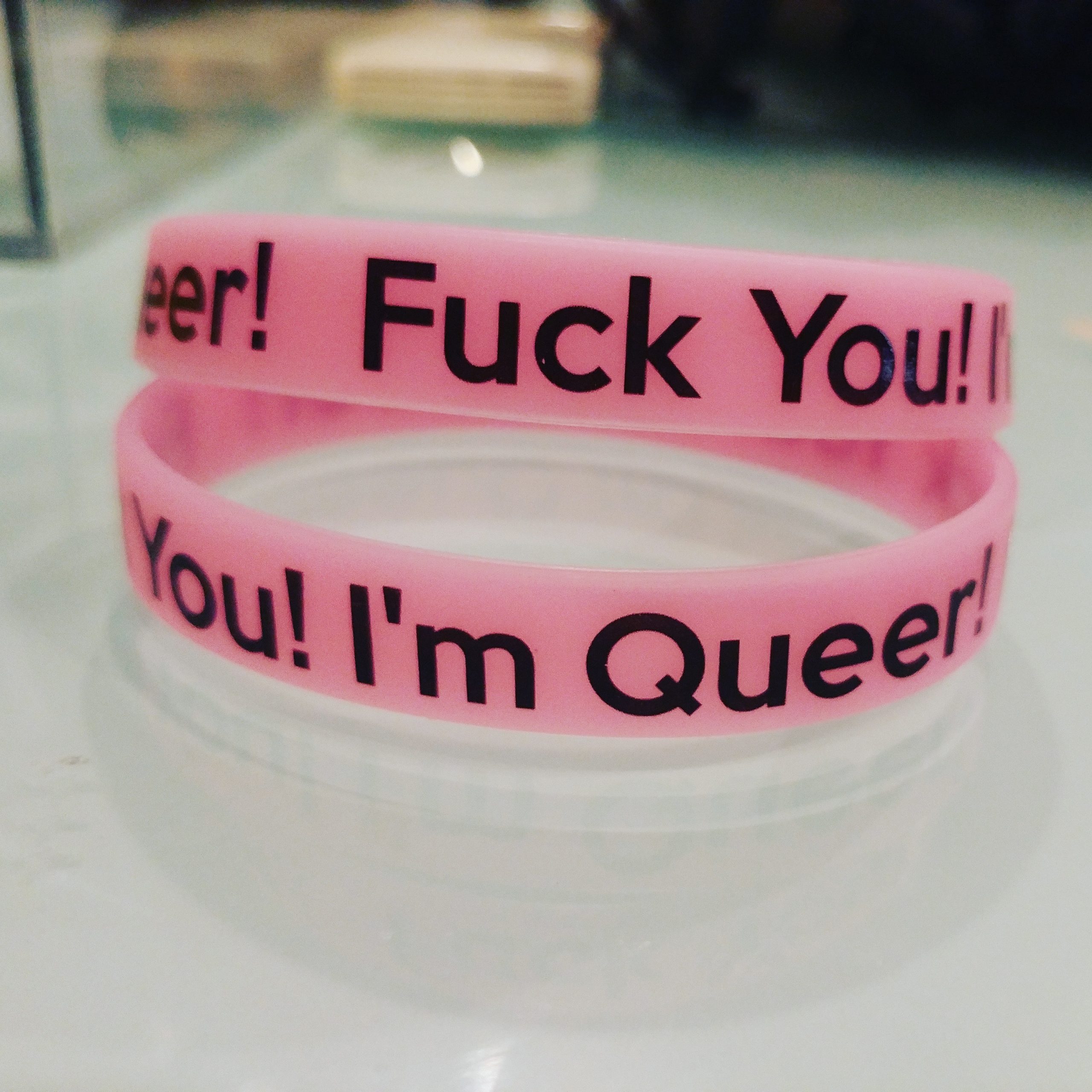 i'm queer fuck you wristbands fuck you i'm queer wristbands pink